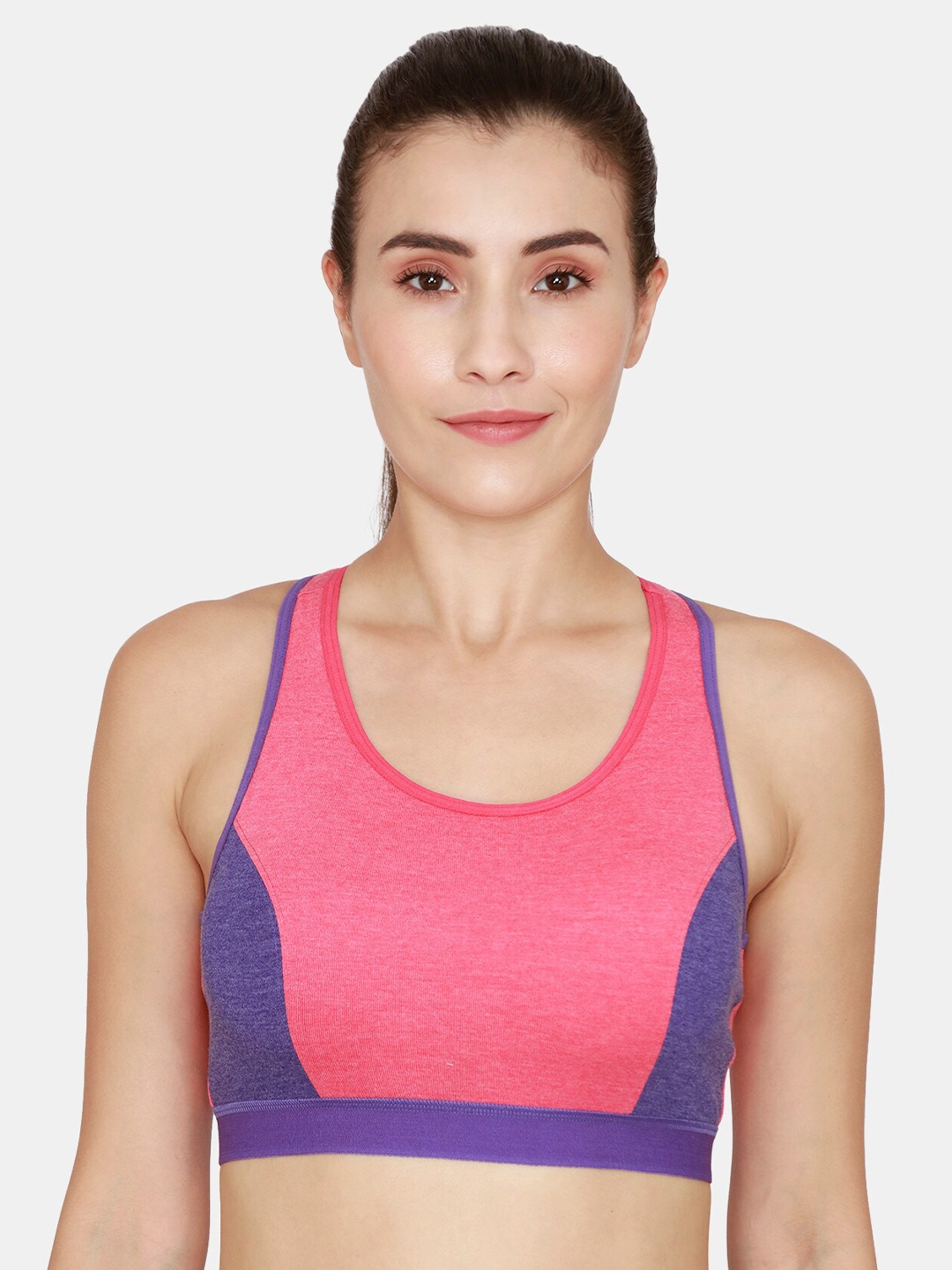 

Rosaline by Zivame Pink & Violet Sports Bra
