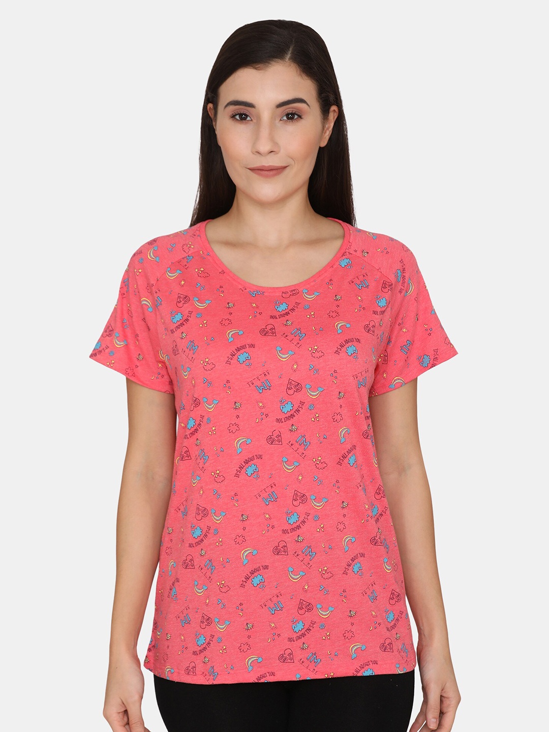 

Rosaline by Zivame Red Print Top