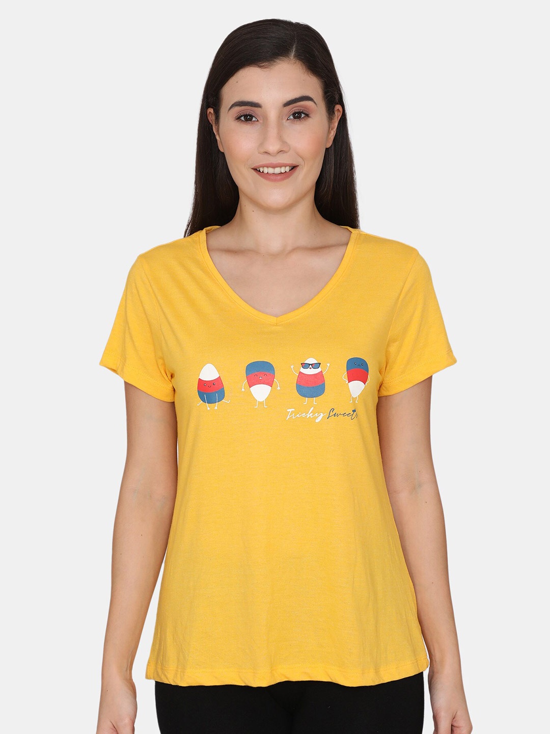 

Rosaline by Zivame Grey Print Top