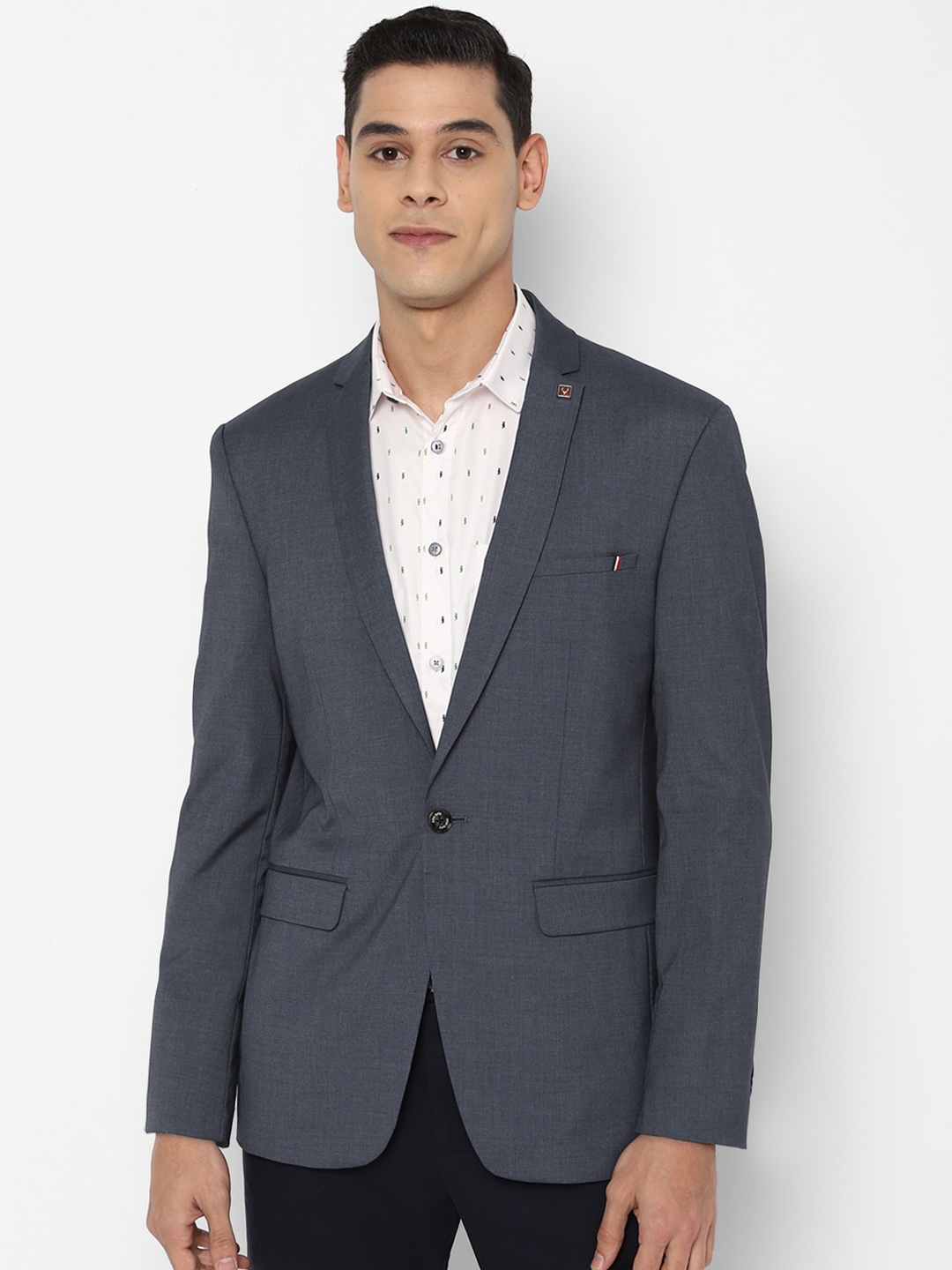 

Allen Solly Men Navy Blue Solid Single-Breasted Slim-Fit Casual Blazer