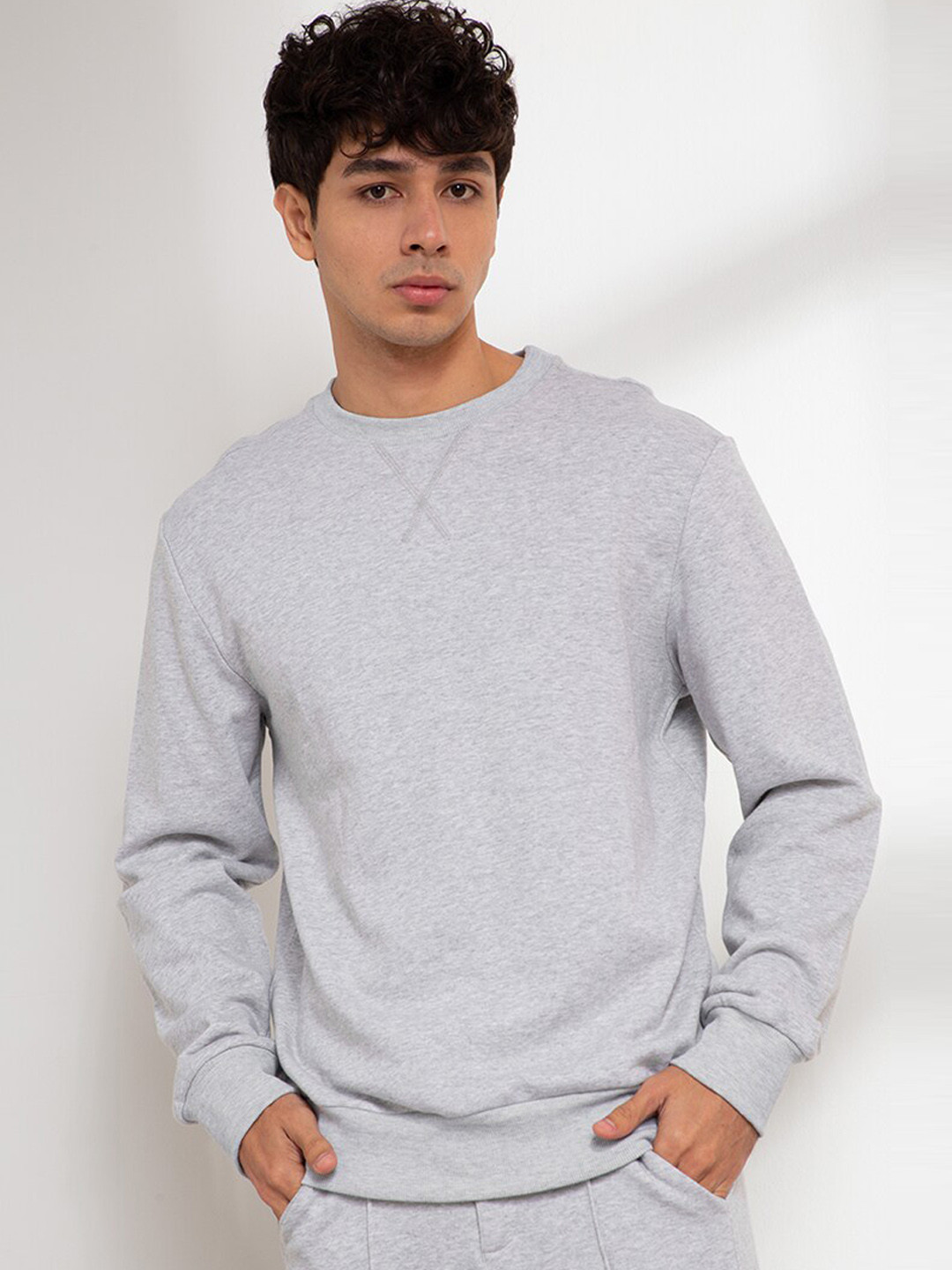 

ORIGIN BY ZALORA Men Grey Organic Cotton Sweatshirt