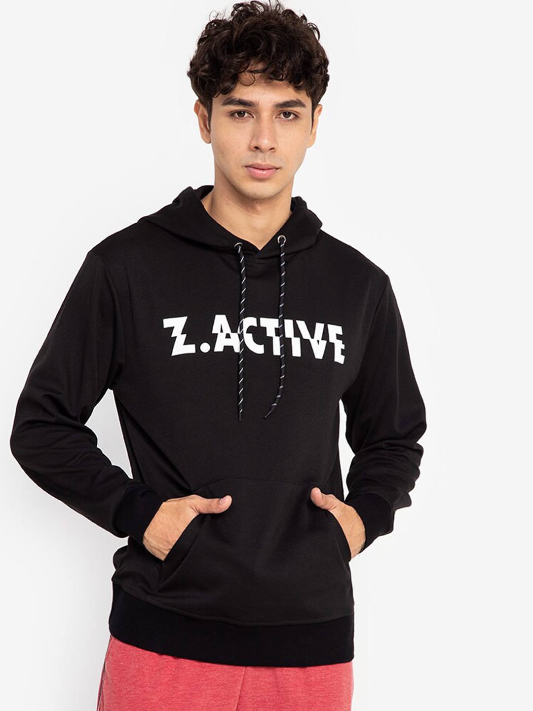 

ZALORA ACTIVE Men Black Hooded Sweatshirt