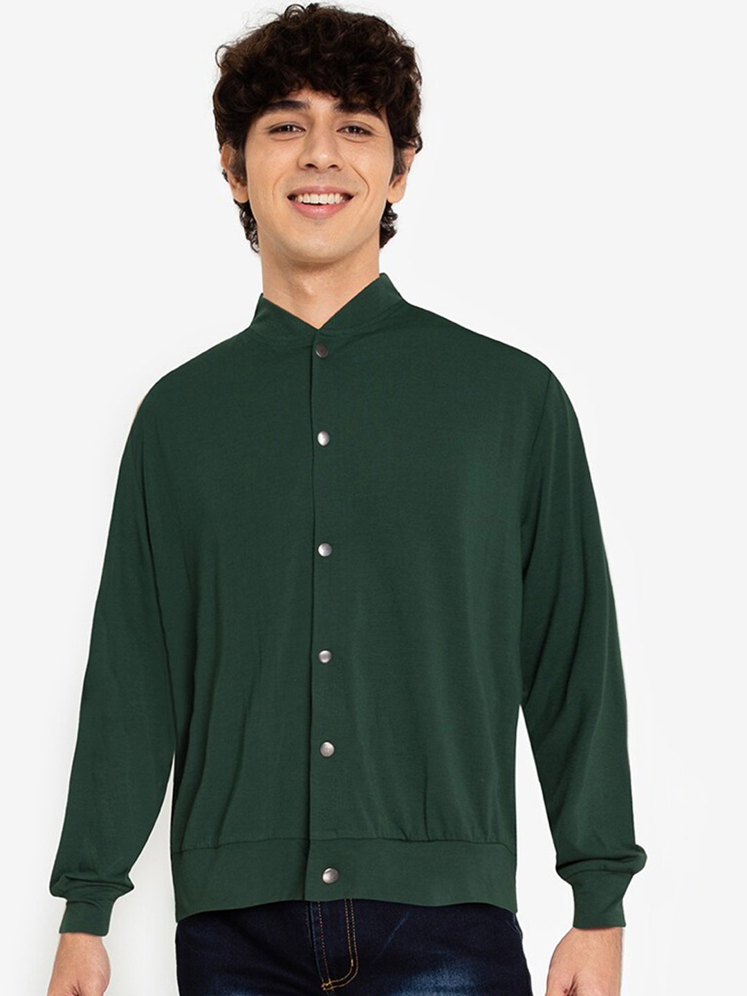 

ZALORA BASICS Men Green Lightweight Bomber Jacket