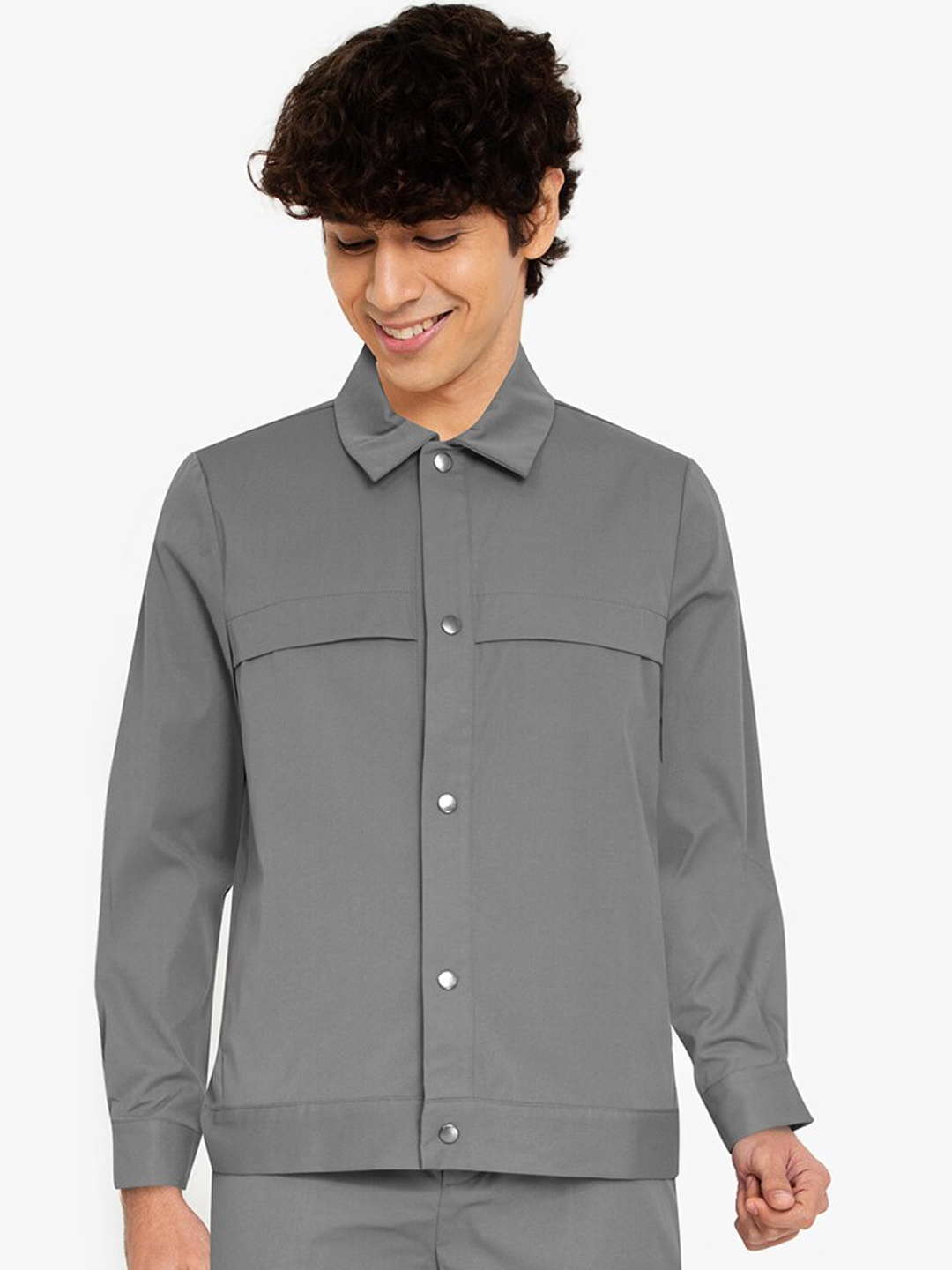 

ZALORA BASICS Men Grey Lightweight Tailored Jacket