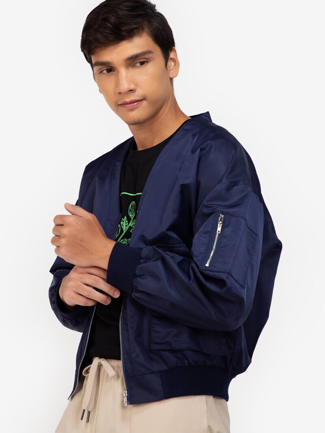 

ZALORA BASICS Men Multicoloured Lightweight Bomber Jacket, Multi