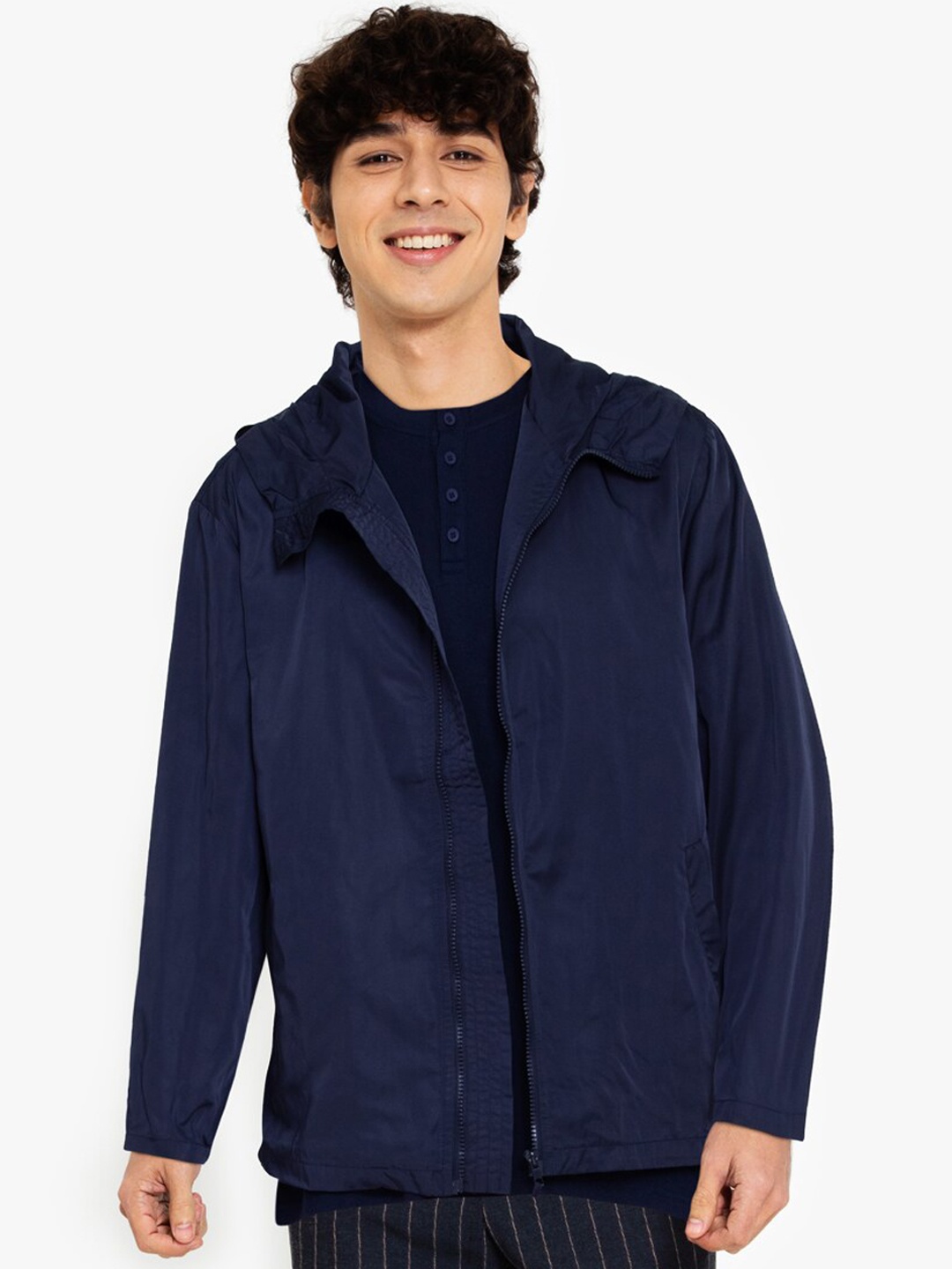 

ZALORA BASICS Men Navy Blue Lightweight Tailored Jacket