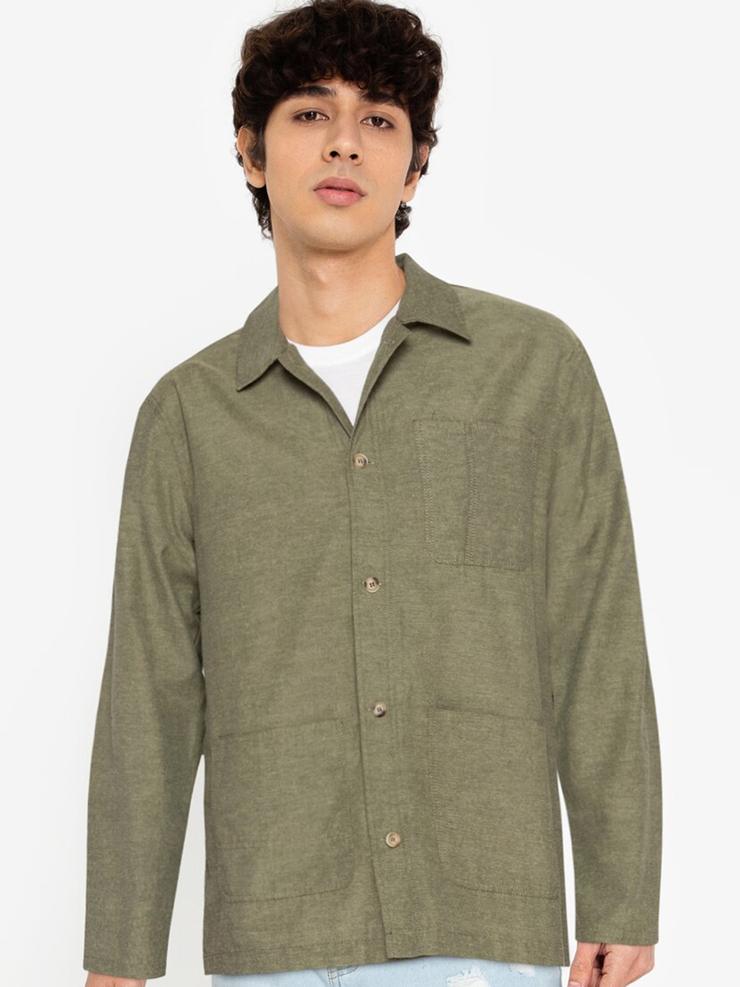 

ZALORA BASICS Men Green Casual Shirt