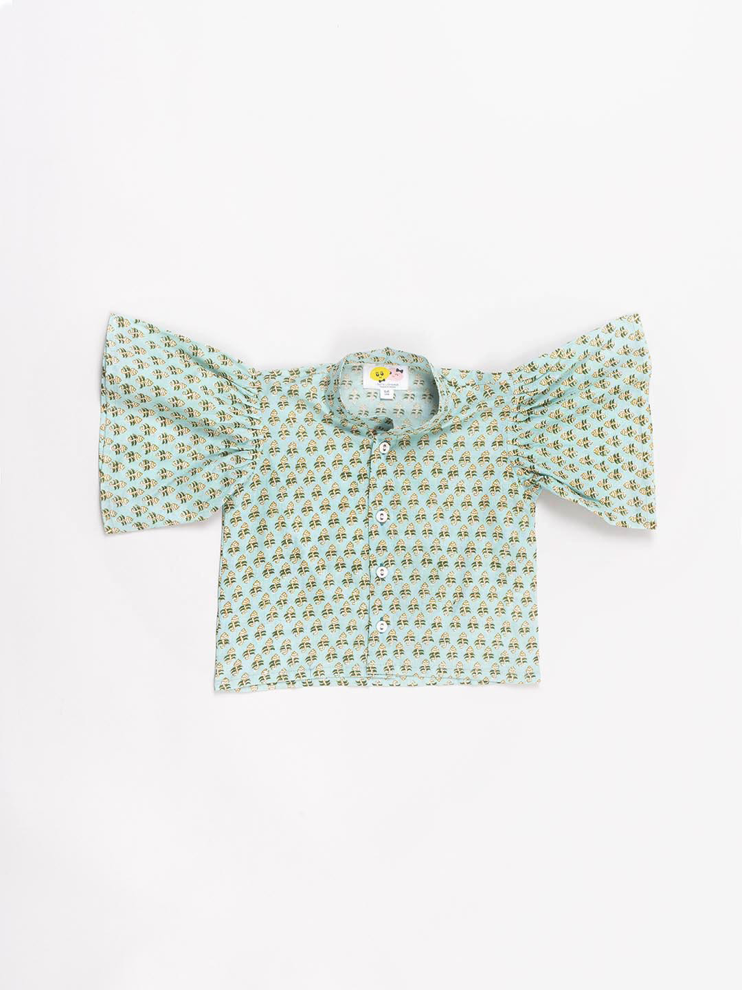 

CUTE LEMONS Girls Green Floral Printed Casual Shirt