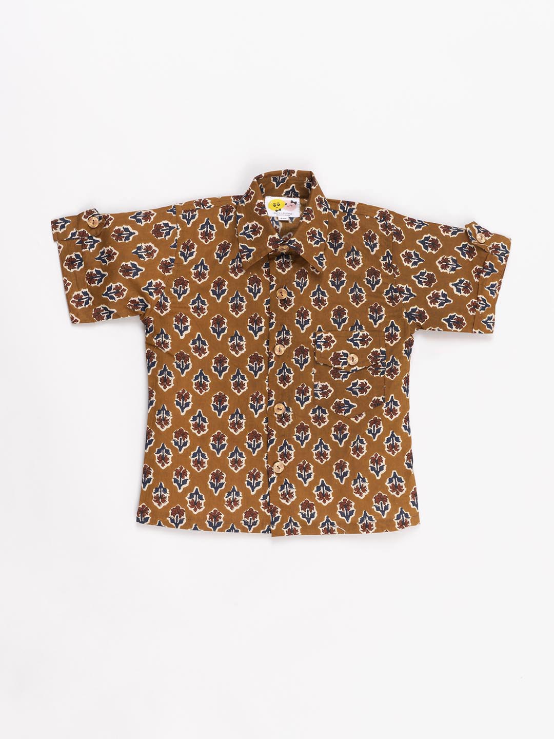 

CUTE LEMONS Boys Brown & Maroon Printed Cotton Casual Shirt