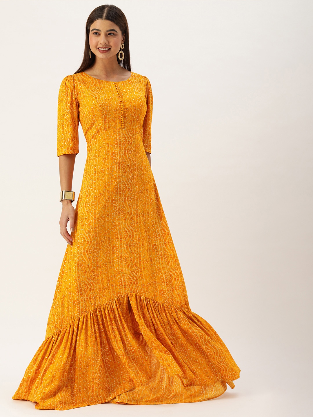 

Ethnovog Yellow Maxi Dress