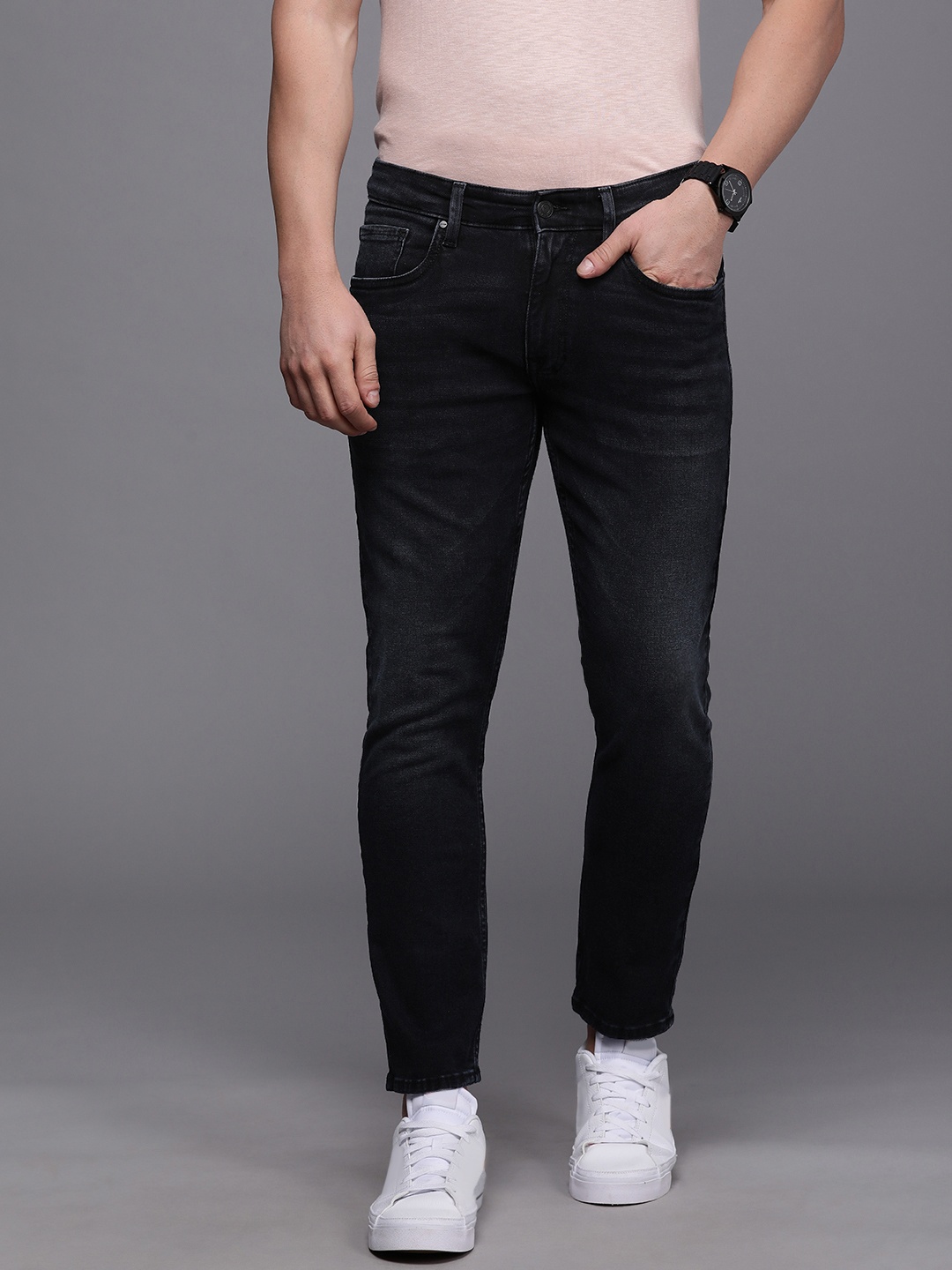 

Louis Philippe Jeans Men Blue Slim Fit Low-Rise Light Fade Stretchable Jeans