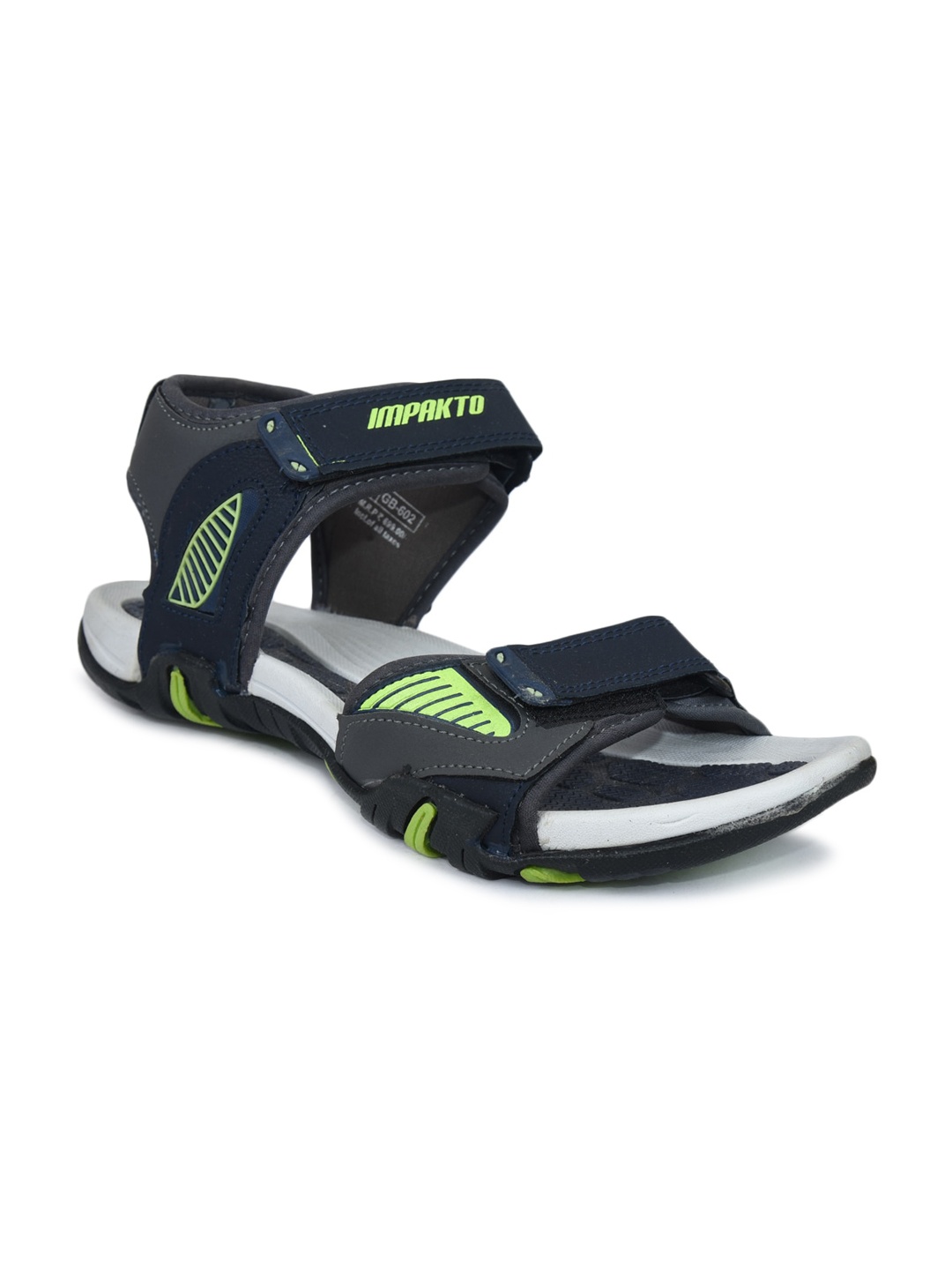 

IMPAKTO Men Blue & Grey Solid Sports Sandals