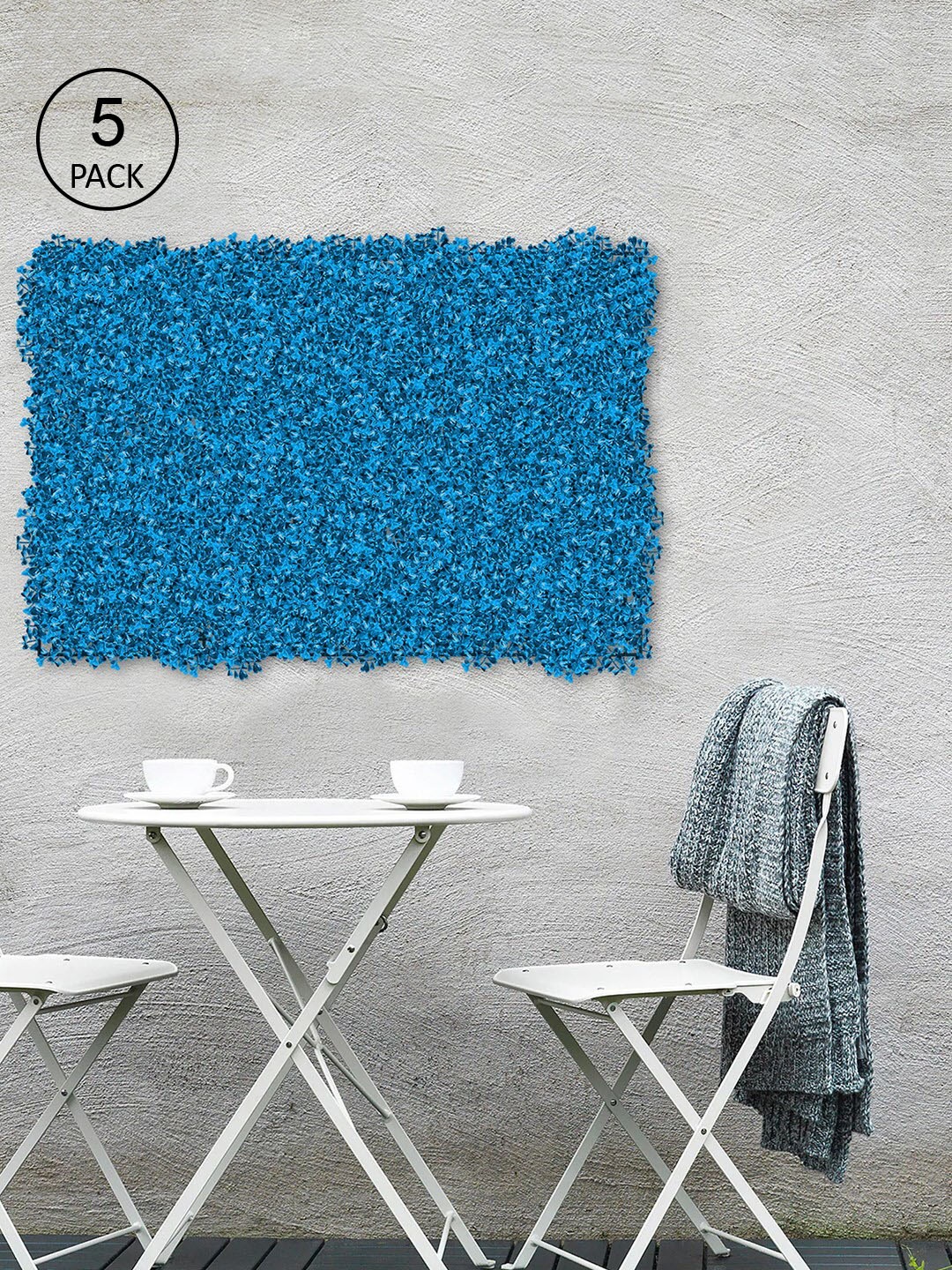 

Story@home Set Of 5 Blue Gardening Mats With artificial leaves