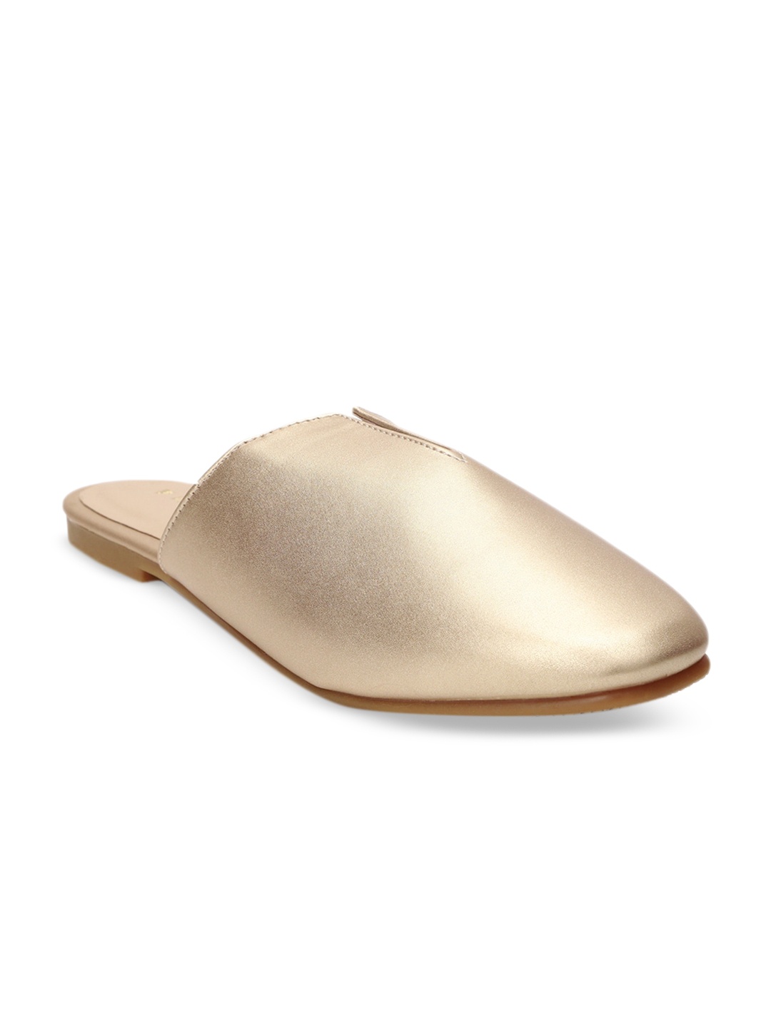 

Van Heusen Woman Gold-Toned PU Comfort Mule Flats