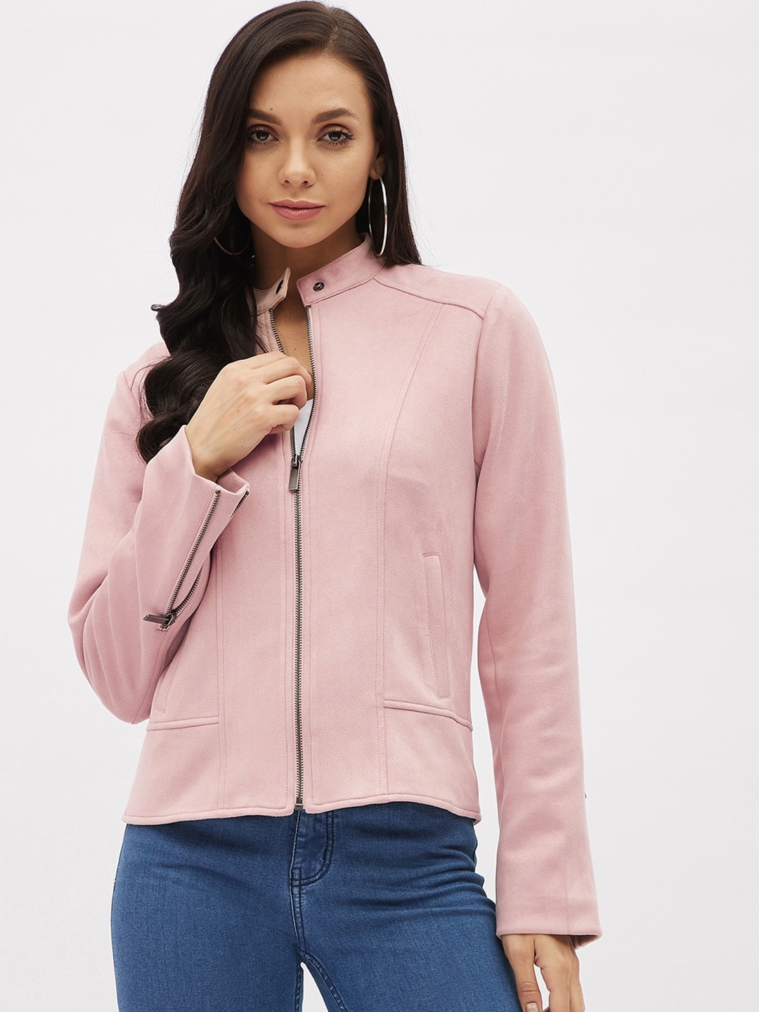 

Harpa Women Pink Solid Tailored Jacket