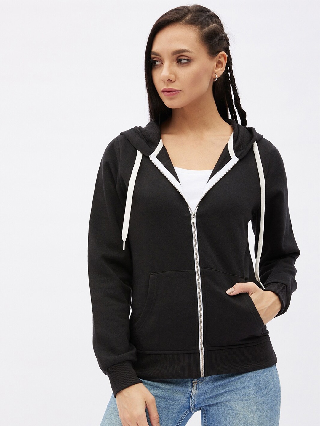 

Harpa Women Black Hooded Sweatshirt