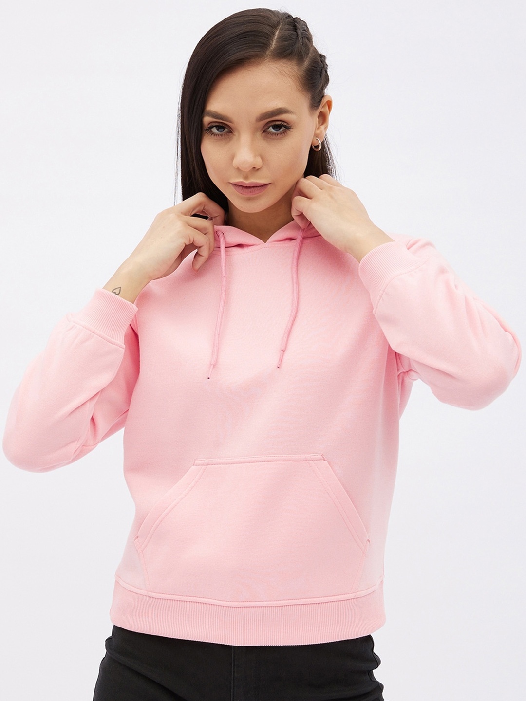 

Harpa Women Pink Hooded Sweatshirt