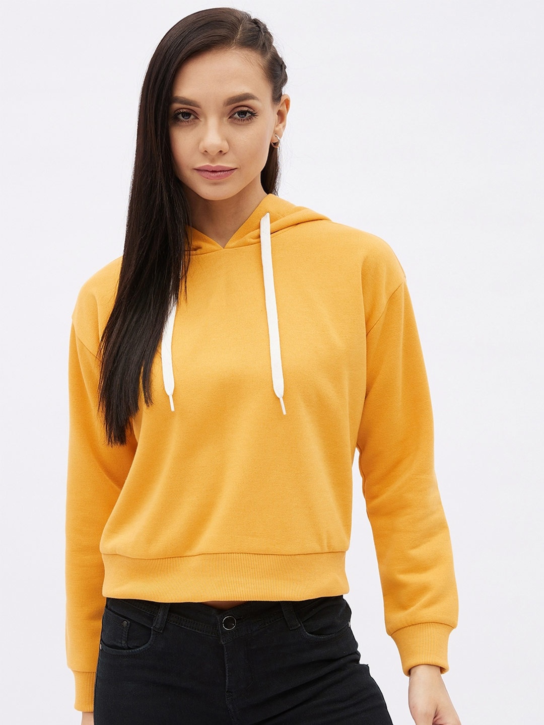 

Harpa Women Mustard Hooded Sweatshirt