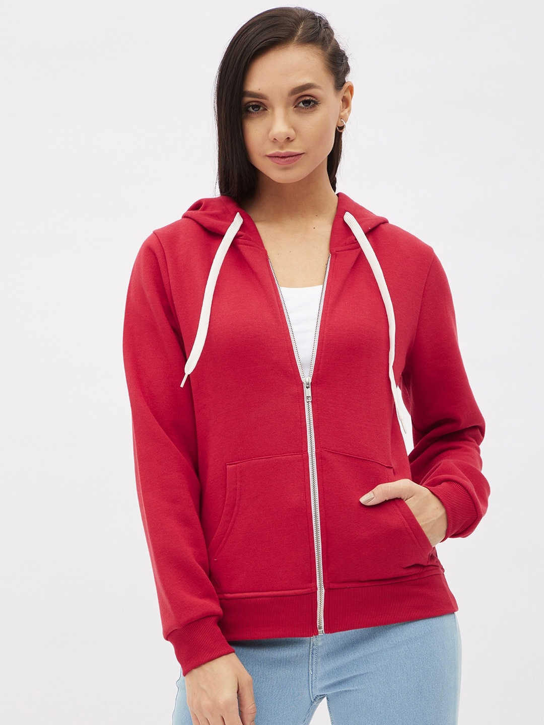 

Harpa Women Red Hooded Sweatshirt