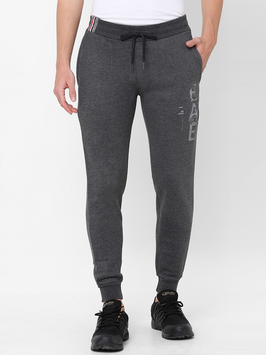 

Sweet Dreams Men Joggers with Printed Detail, Charcoal