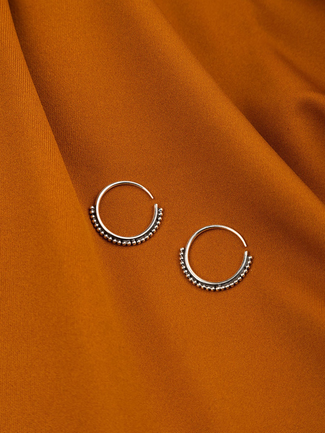 

ExclusiveLane Silver-Toned Spherical Hoop Earrings
