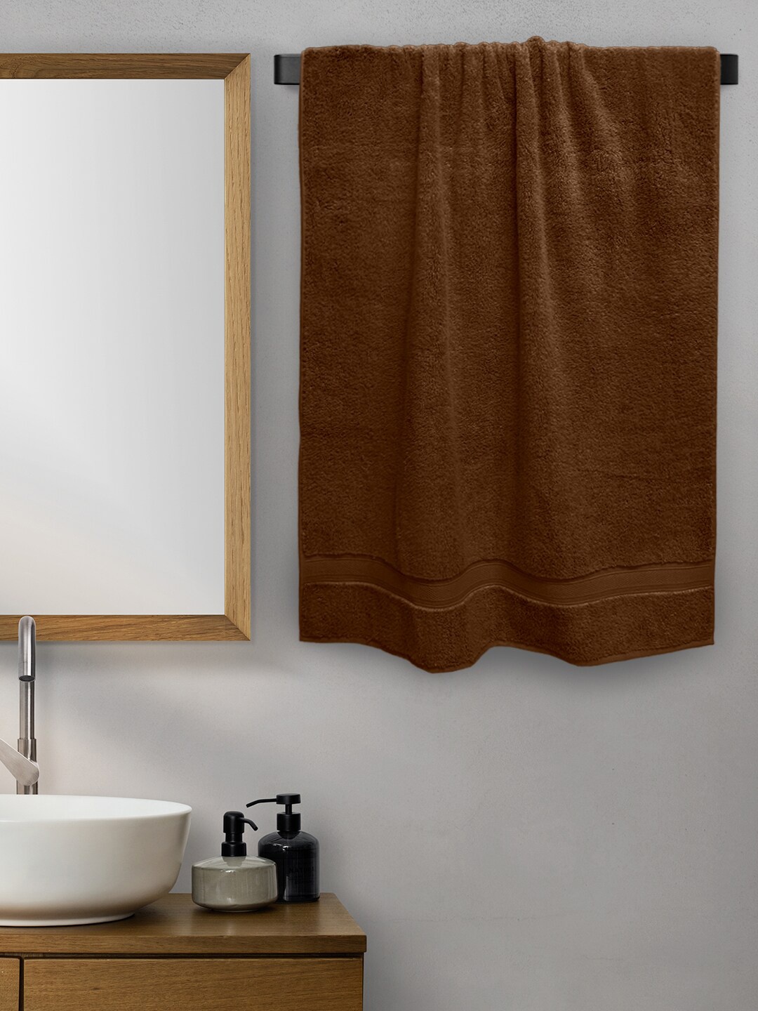 

Aura Women Coffee Brown Solid 650 GSM Bath Towel