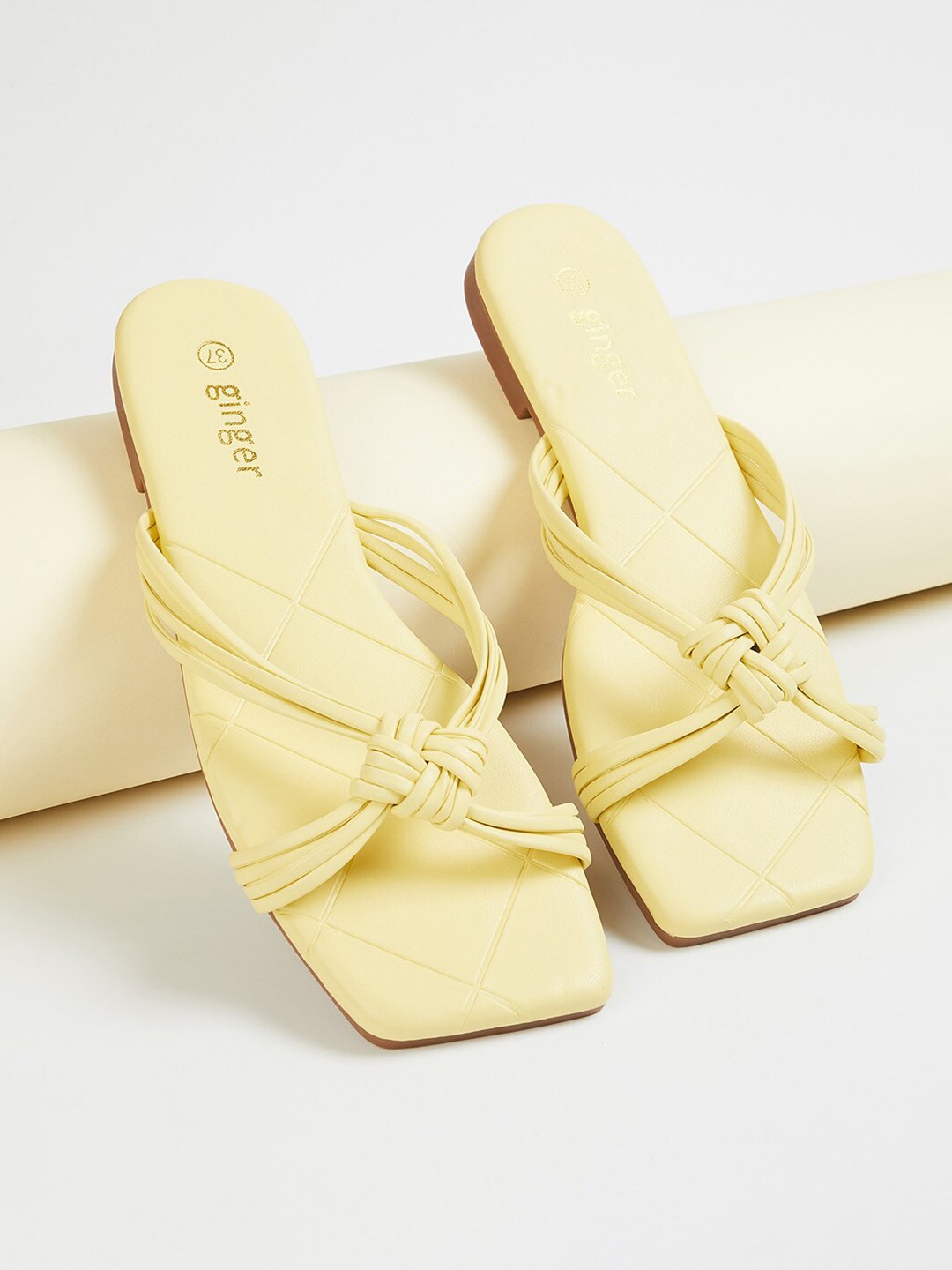 

Ginger by Lifestyle Women Yellow Open Toe Flats
