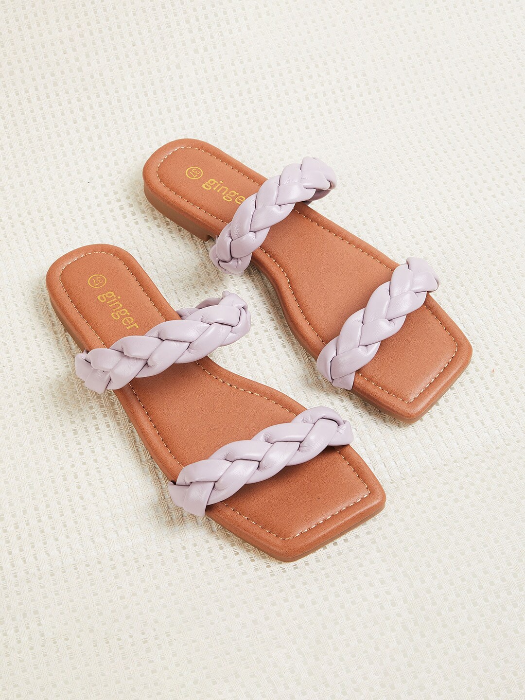 

Ginger by Lifestyle Women Purple Open Toe Flats