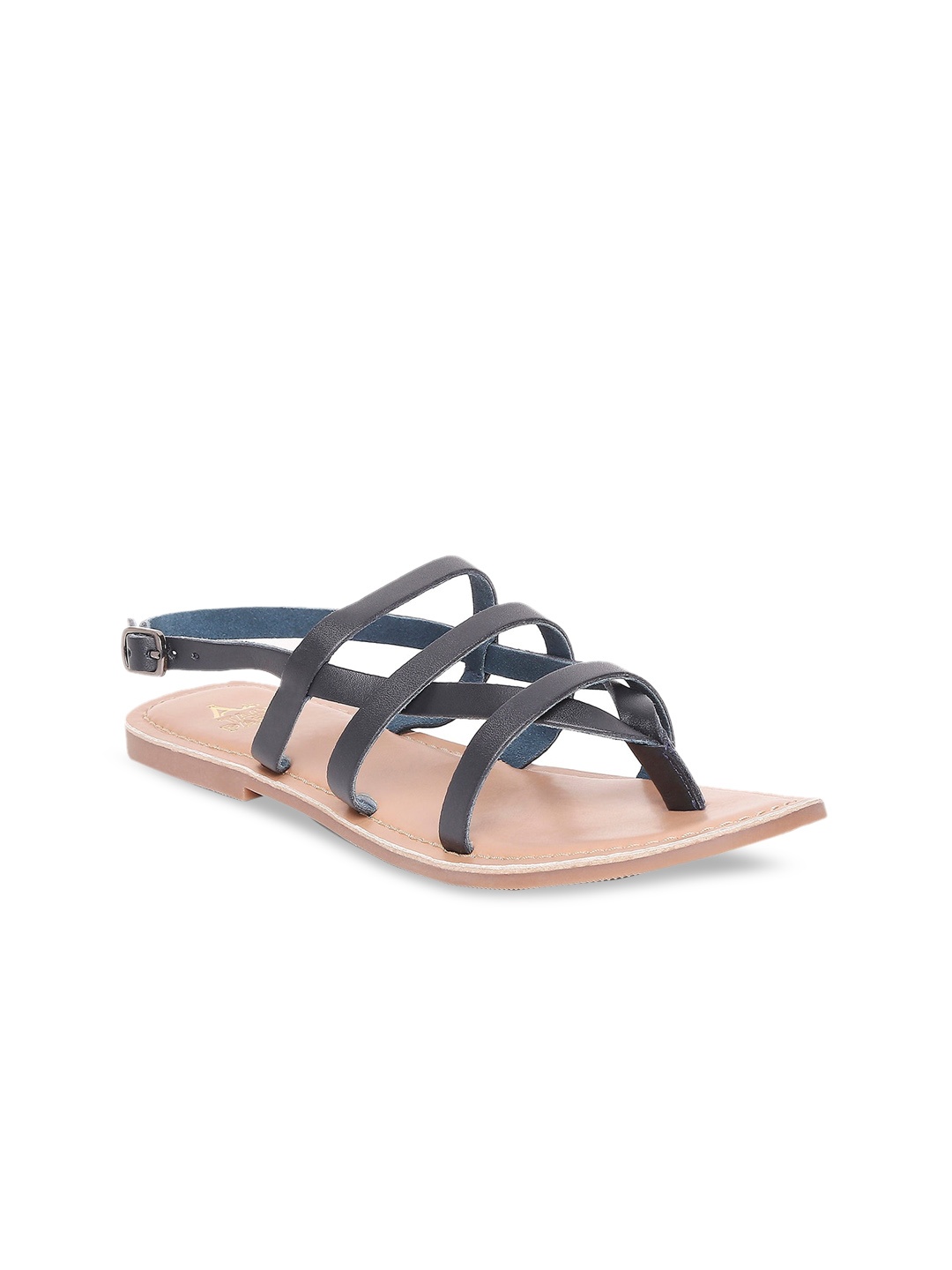 

Tao Paris Women Blue Open Toe Flats with Laser Cuts