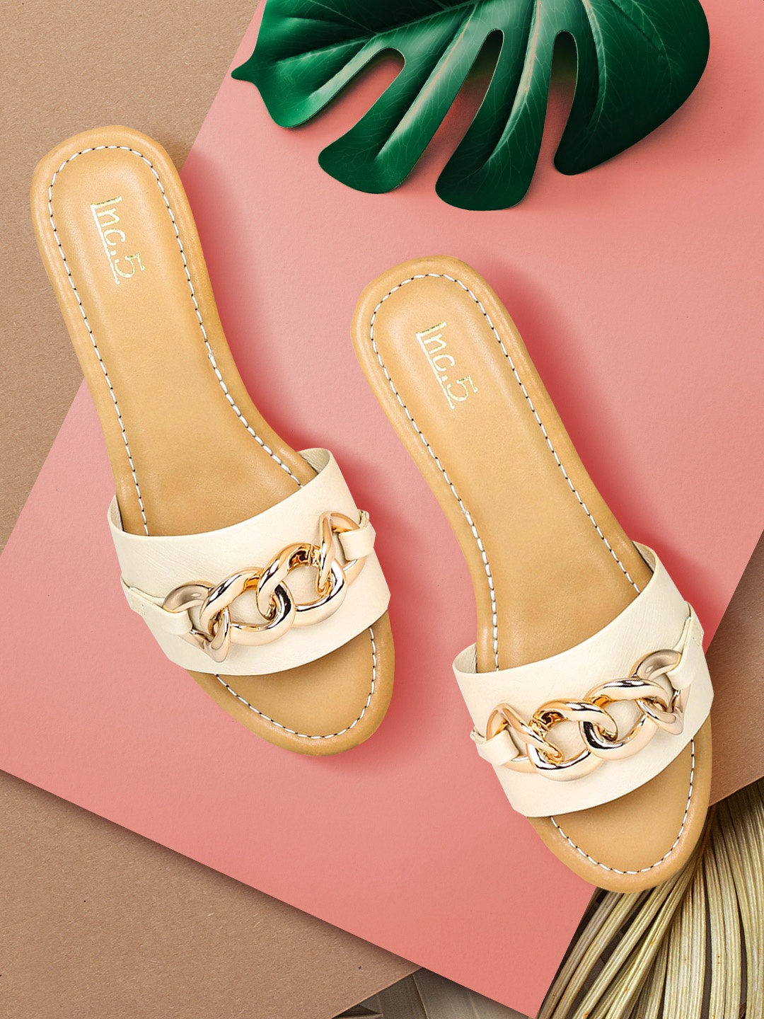 

Inc 5 Beige Wedge Heels