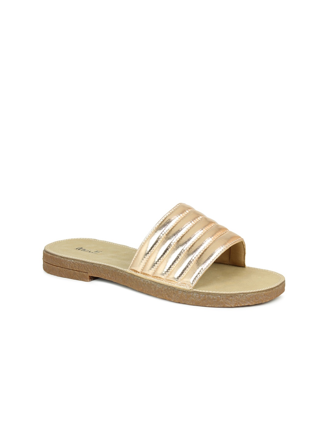 

Inc 5 Women Gold-Toned Open Toe Flats