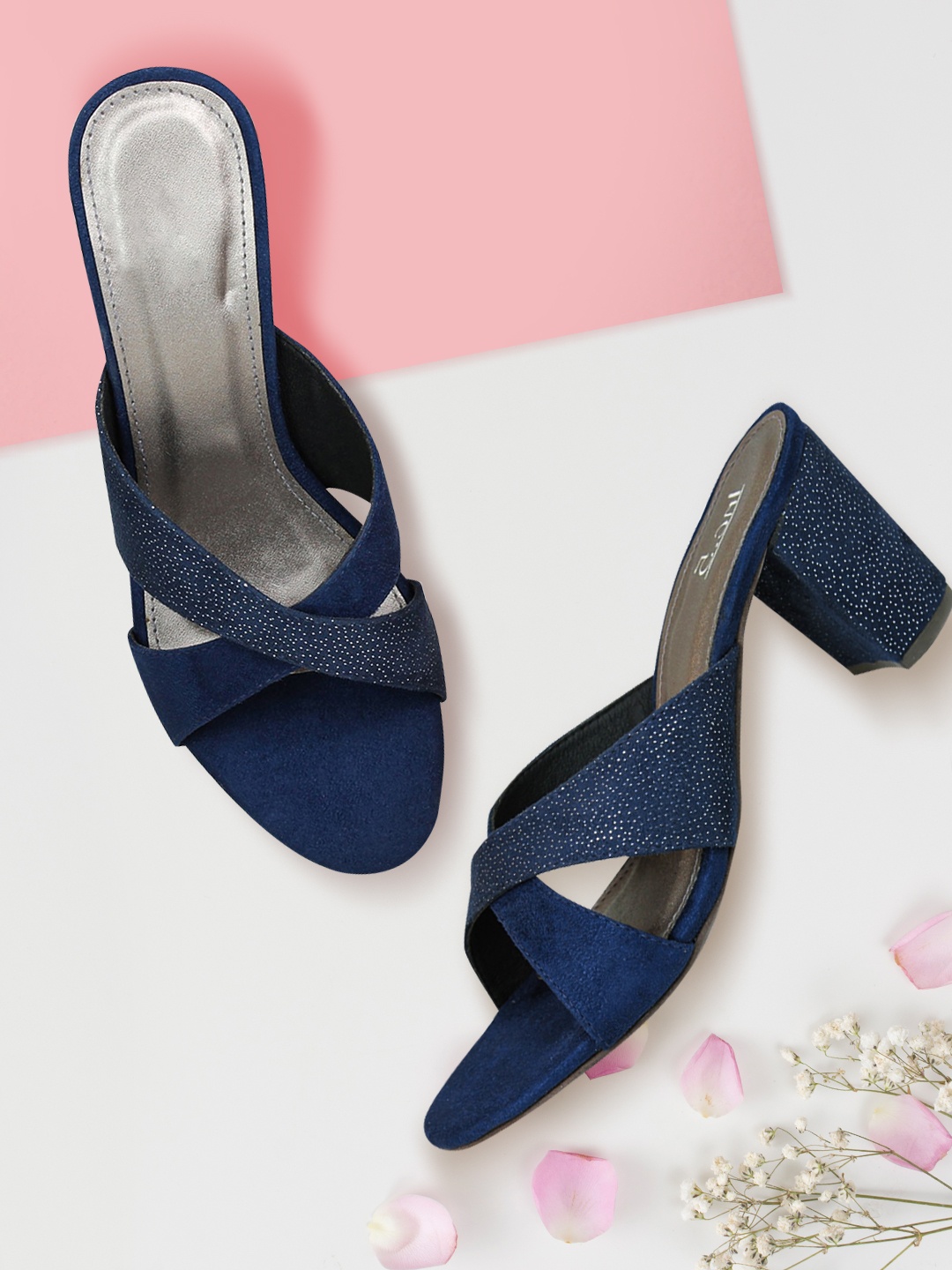 

Inc 5 Navy Blue Block Heels