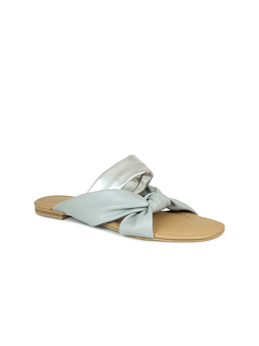 

Inc 5 Women Grey Colourblocked Open Toe Flats