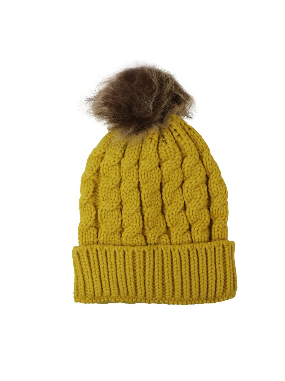 

iSWEVEN Unisex Yellow Woolen Beanie