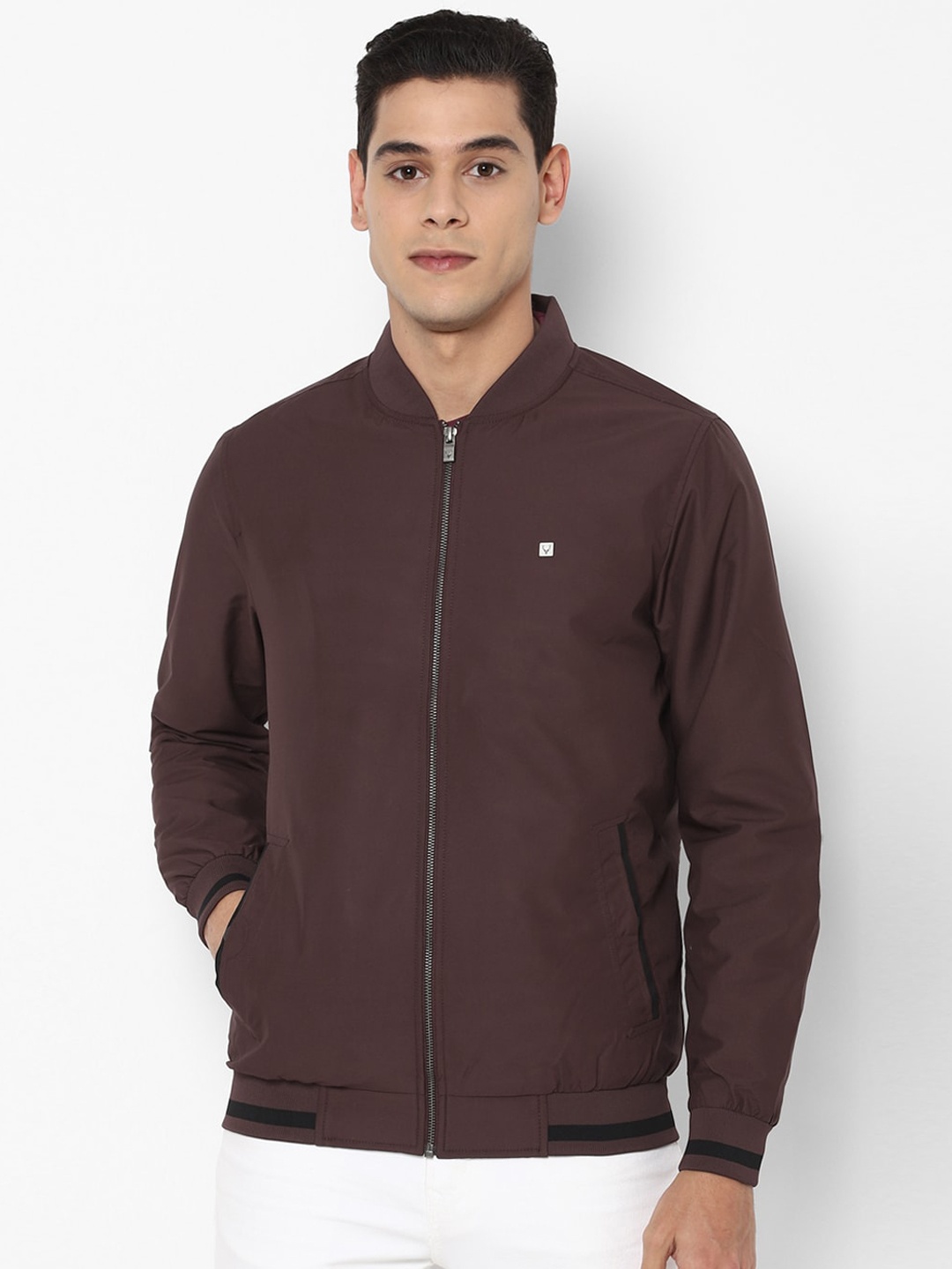 

Allen Solly Sport Men Maroon Bomber Jacket