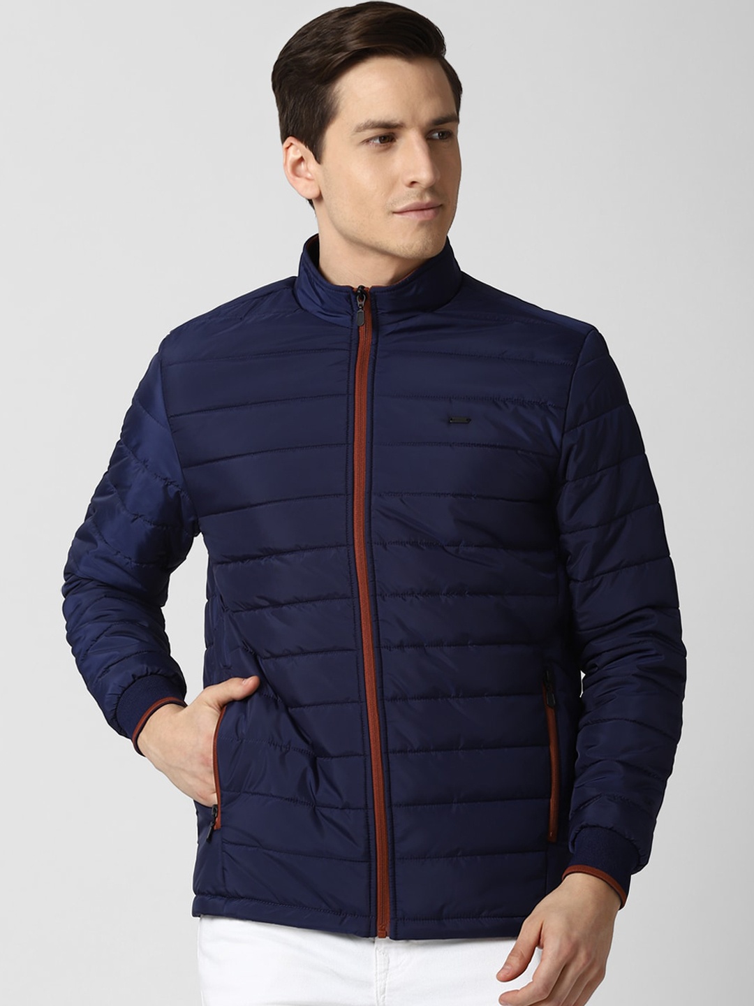 

Peter England Casuals Men Navy Blue Puffer Jacket