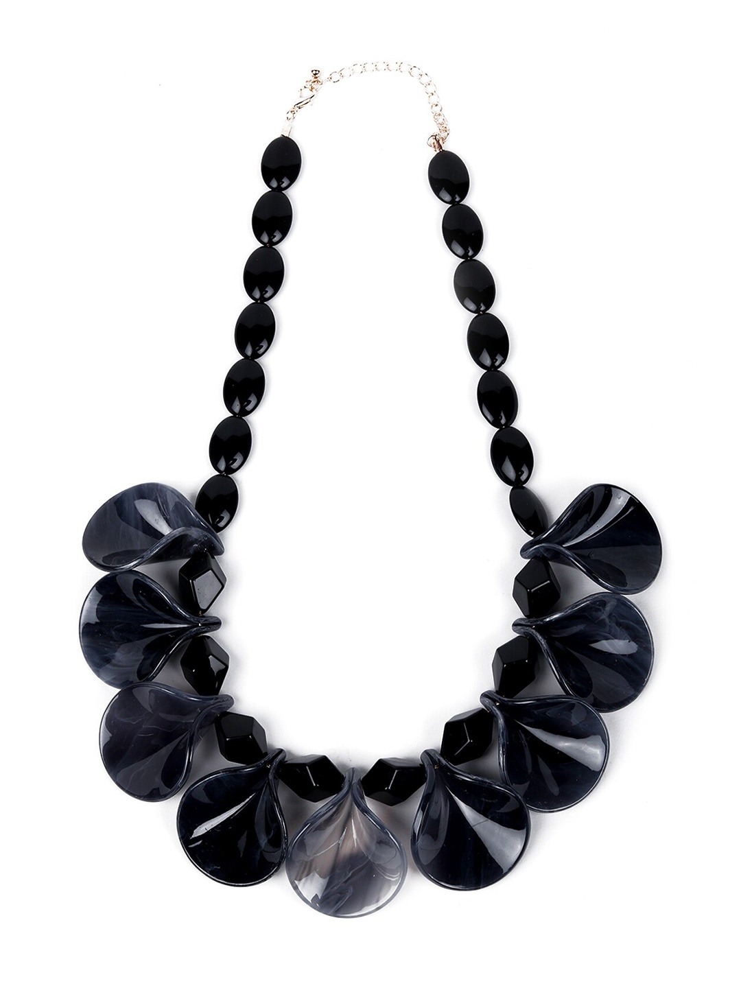 

ODETTE Black & Silver-Toned Statement Necklace