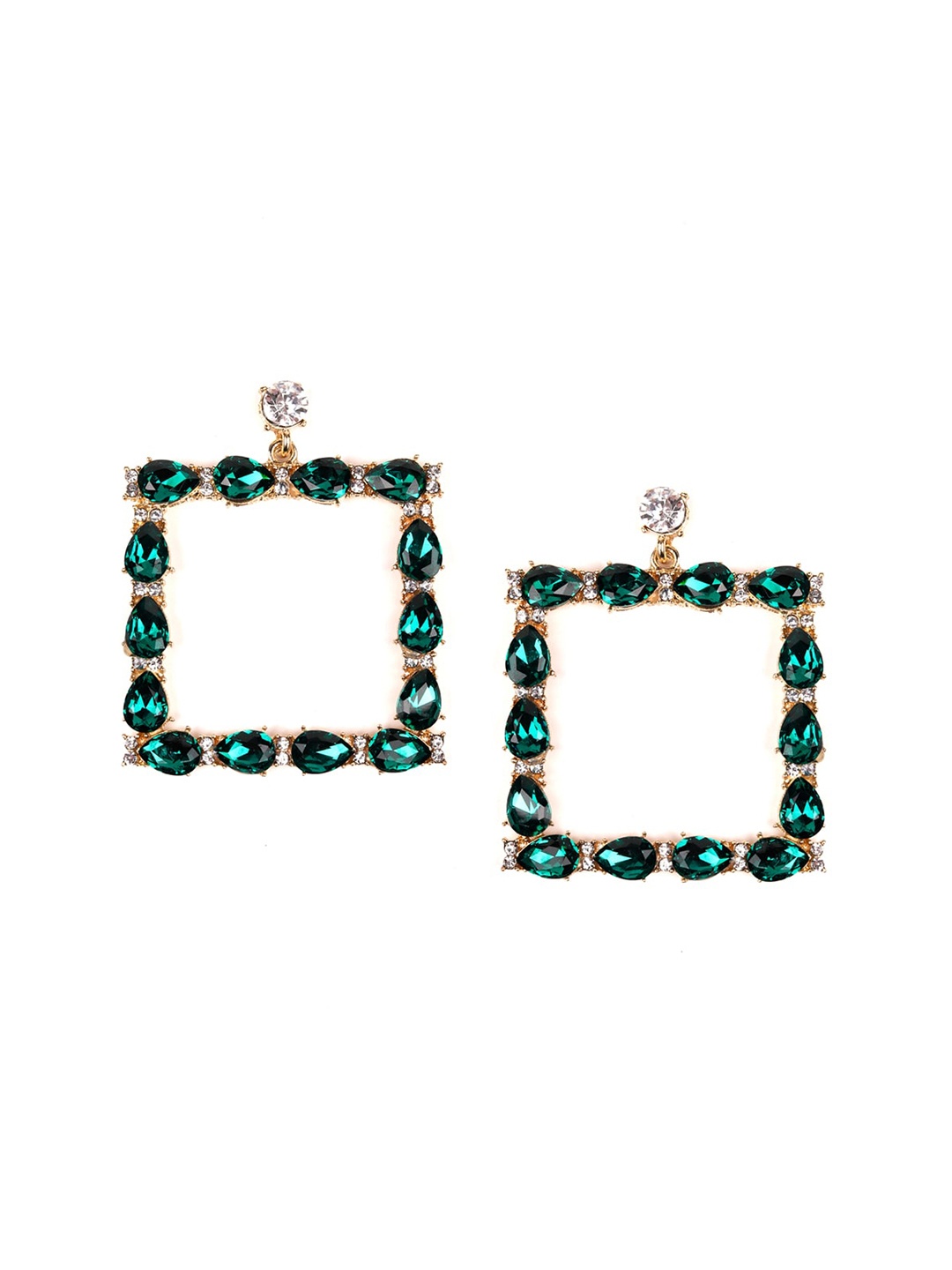 

ODETTE Woman Green Square Earrings
