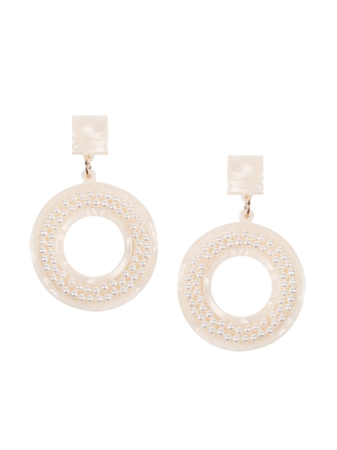 

ODETTE White Oval Drop Earrings