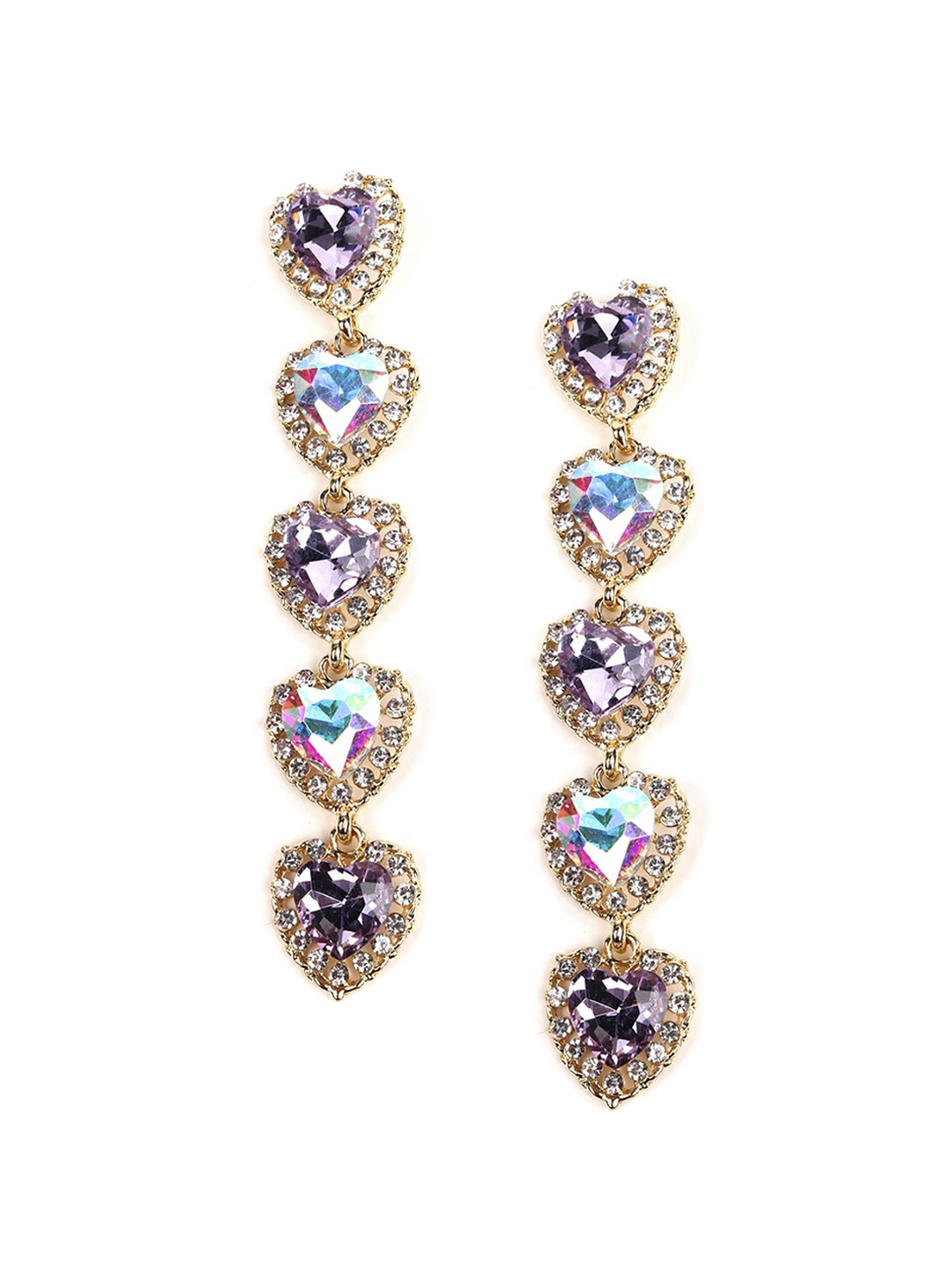 

ODETTE Gold-Toned Heart Shaped Drop Earrings