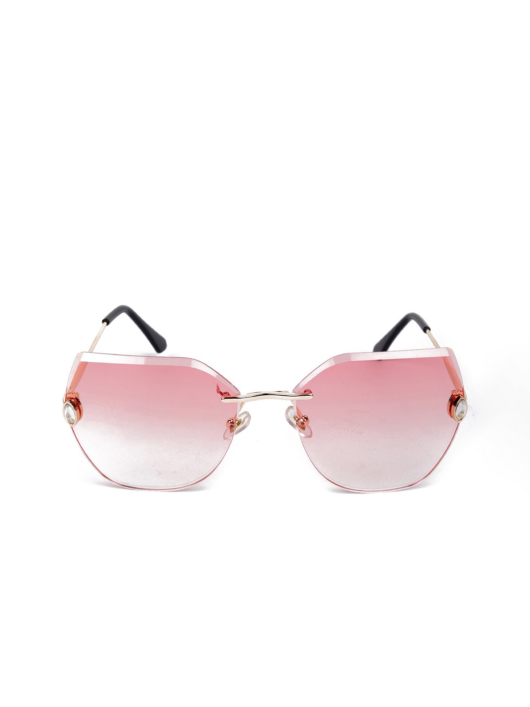 

ODETTE Women Pink Lens & Pink Square Sunglasses with UV Protected Lens DIW245