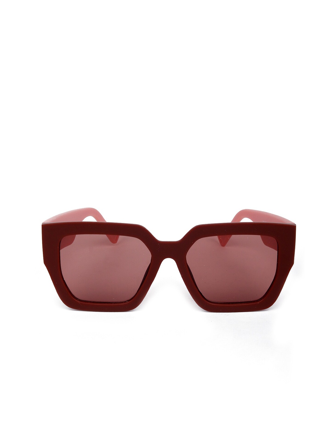 

ODETTE Women Red Lens & Red Square Sunglasses with UV Protected Lens DIW248, Maroon