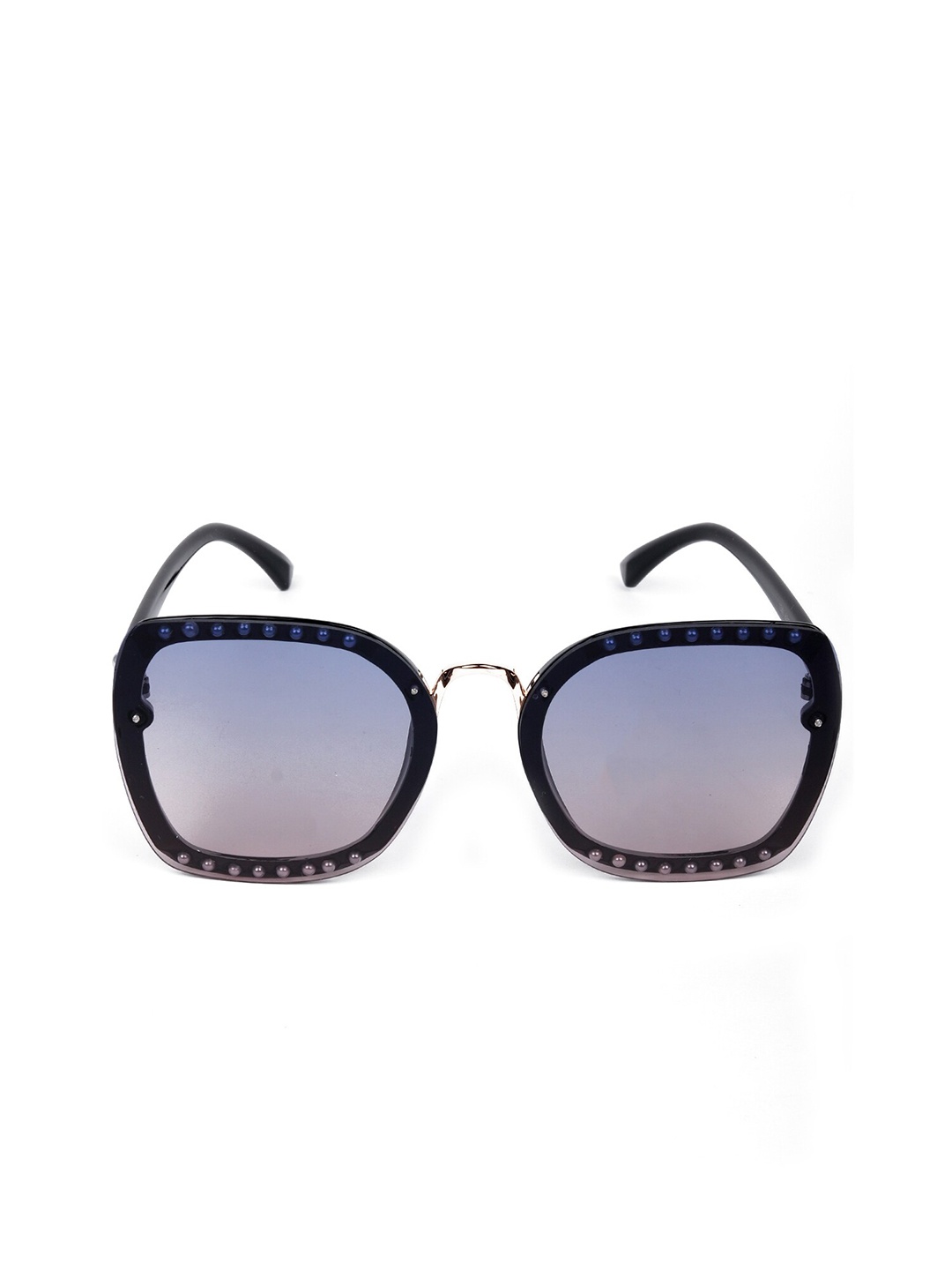 

ODETTE Women Blue Lens & Black Square Sunglasses with UV Protected Lens