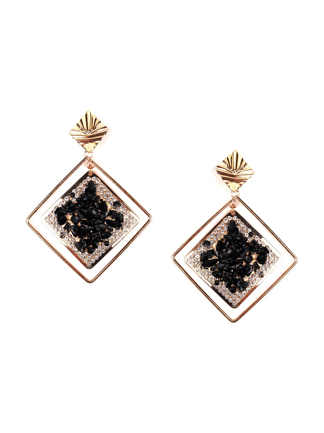 

ODETTE Black Oval Drop Earrings