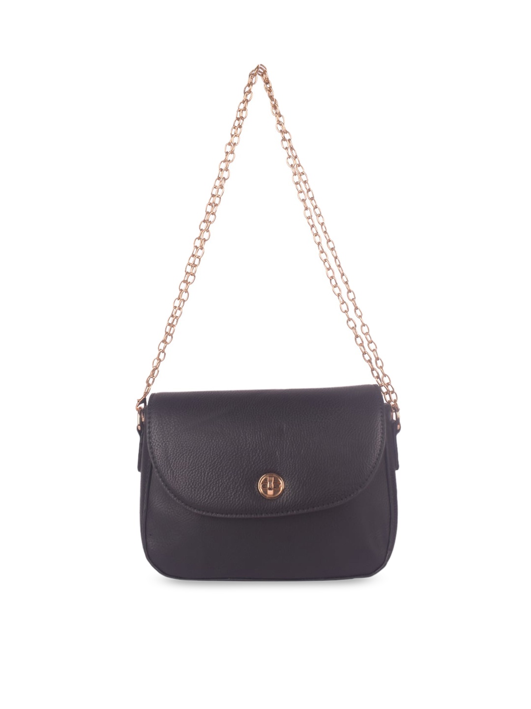 

Bagkok Black Textured PU Structured Handheld Bag