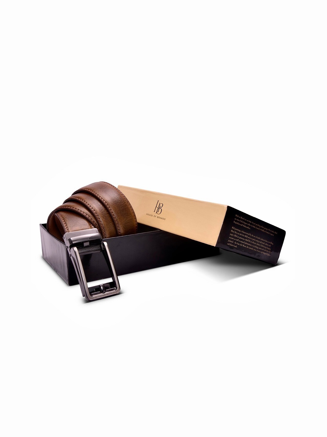 

ELOPPE Men Brown Leather Formal Belt