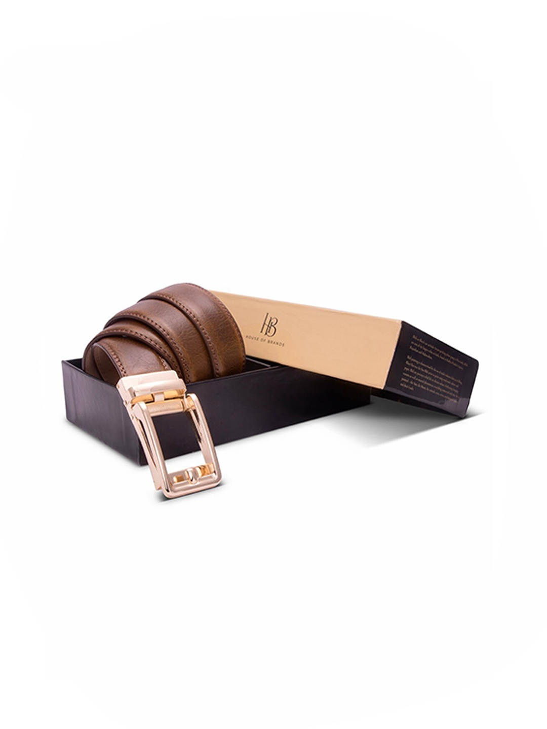 

ELOPPE Men Brown Textured Leather Formal Belt