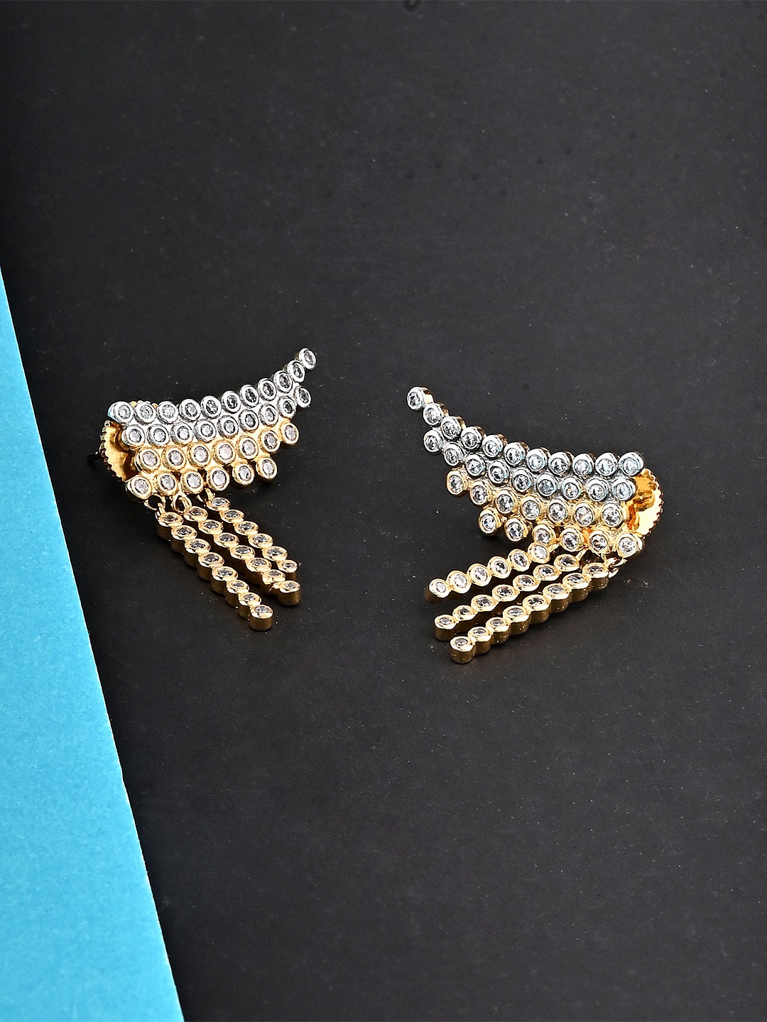 

Voylla Gold-Toned Contemporary Studs Earrings