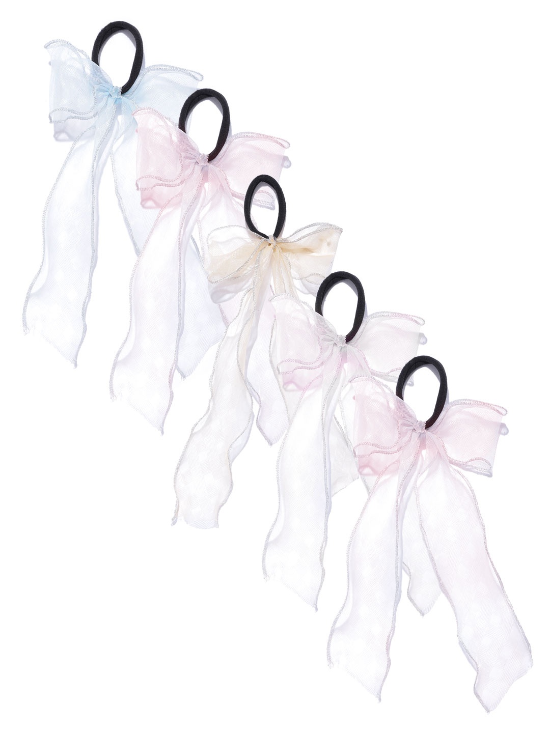 

Blueberry KIDS Girls Set of 5 Ponytail Holders, Multi