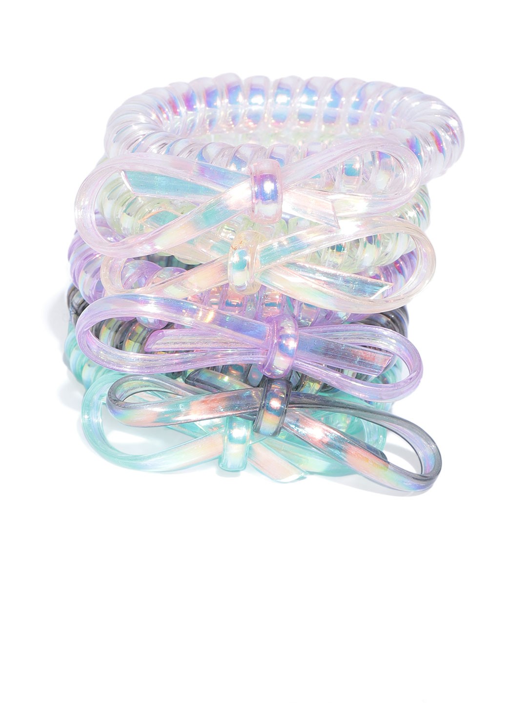 

Blueberry KIDS Set of 5 Ponytail Holders with Knot Detail, Multi